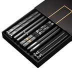 Premium Japanese-Style Chopsticks (5-Pair Set) – Reusable & Non-Slip for Authentic Dining