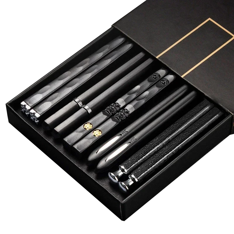Premium Japanese-Style Chopsticks (5-Pair Set) – Reusable & Non-Slip for Authentic Dining