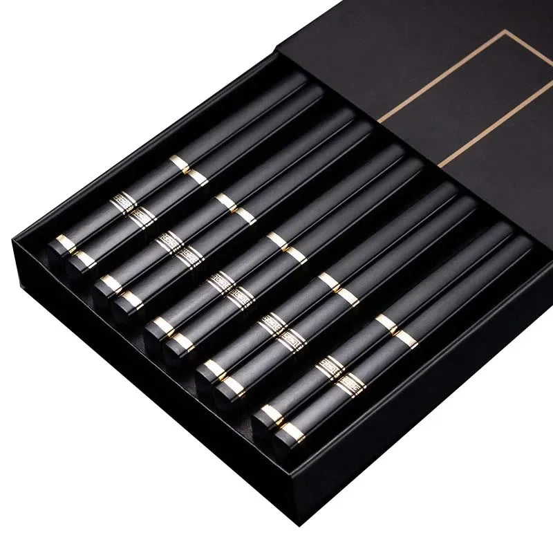 Premium Japanese-Style Chopsticks (5-Pair Set) – Reusable & Non-Slip for Authentic Dining