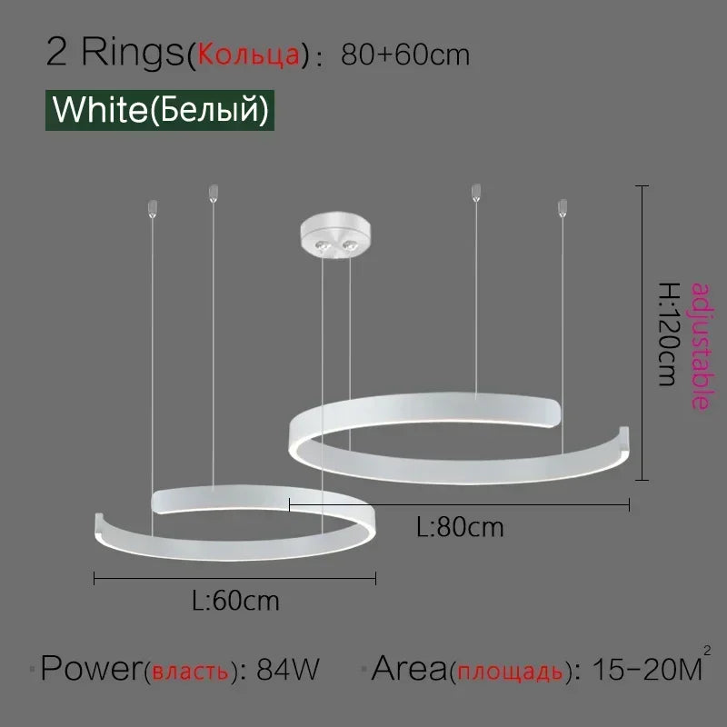 Nordic LED Ring Pendant Light – Modern Minimalist Statement Chandelier