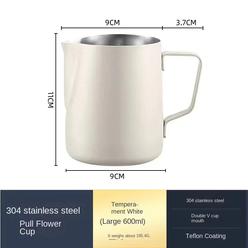 Homilly Stainless Steel Milk Frothing Pitcher with Measurement Scale – 350ml / 600ml