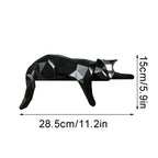 Geometric Lying Cat Resin Statue – Modern Black & White Home Décor Figurine