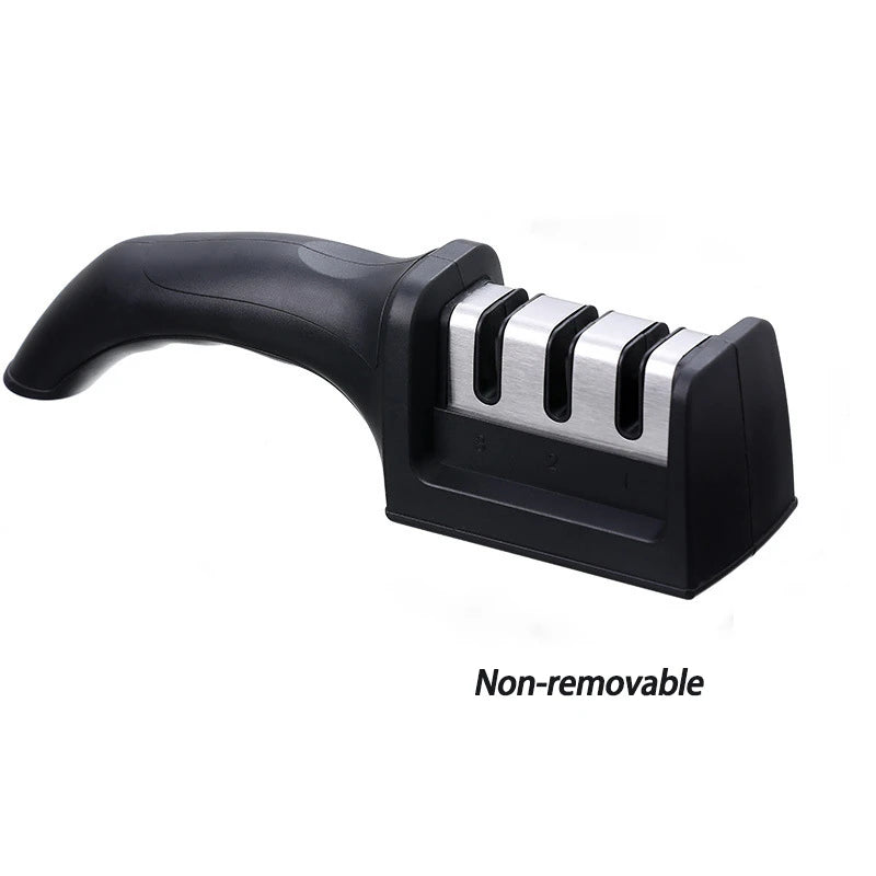 3-Stage Knife Sharpener – Quick Sharpening Tool with Anti-Slip Base