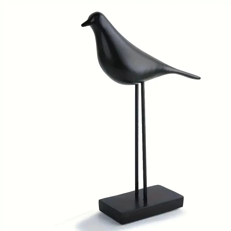 Nordic Resin Bird Statue – Modern Decorative Sculpture for Home & Office Desktop