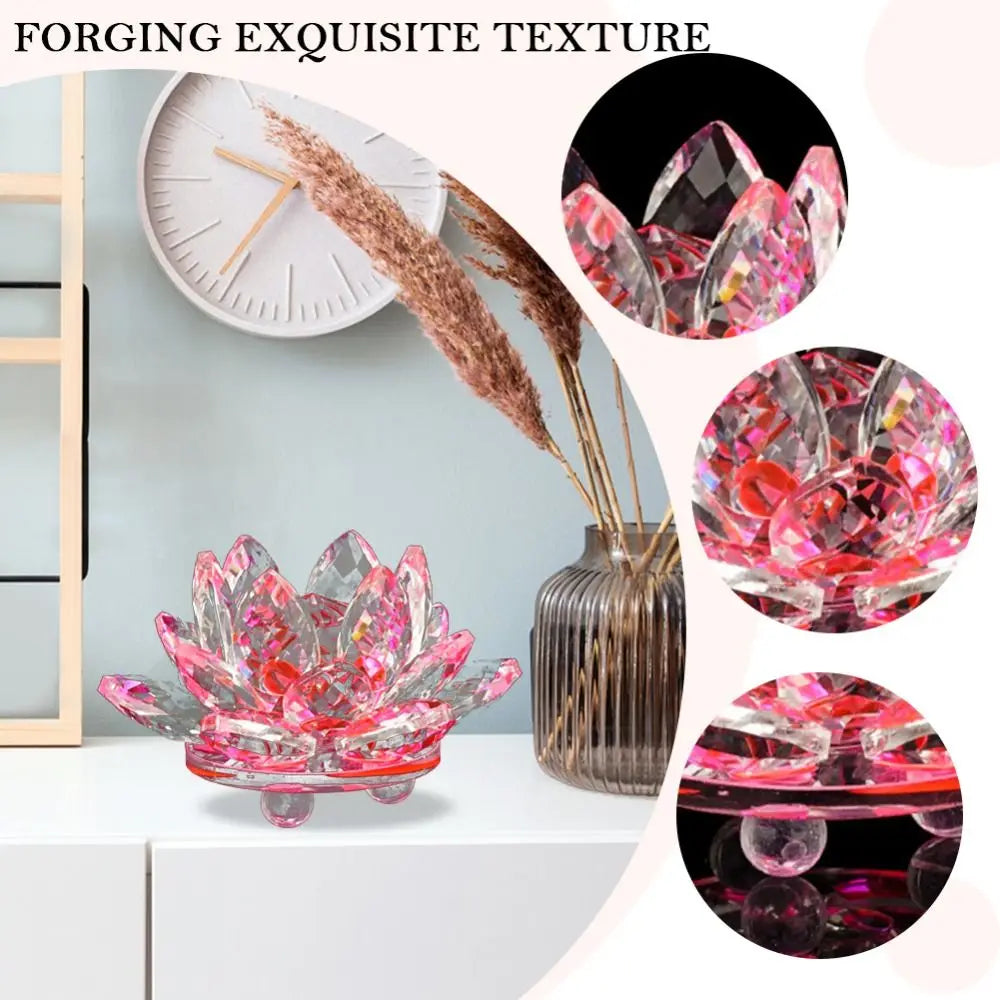 Sparkling Crystal Lotus Flower – Elegant Feng Shui Decor & Paperweight