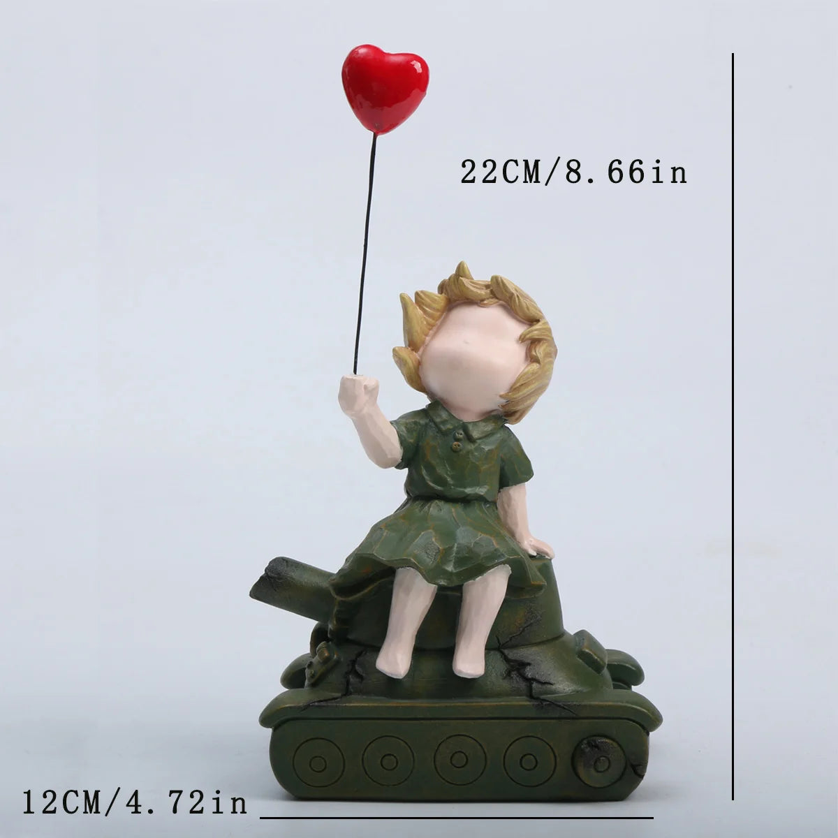 Heart Balloon Girl Sculpture – Modern Art Resin Statue Inspired Décor