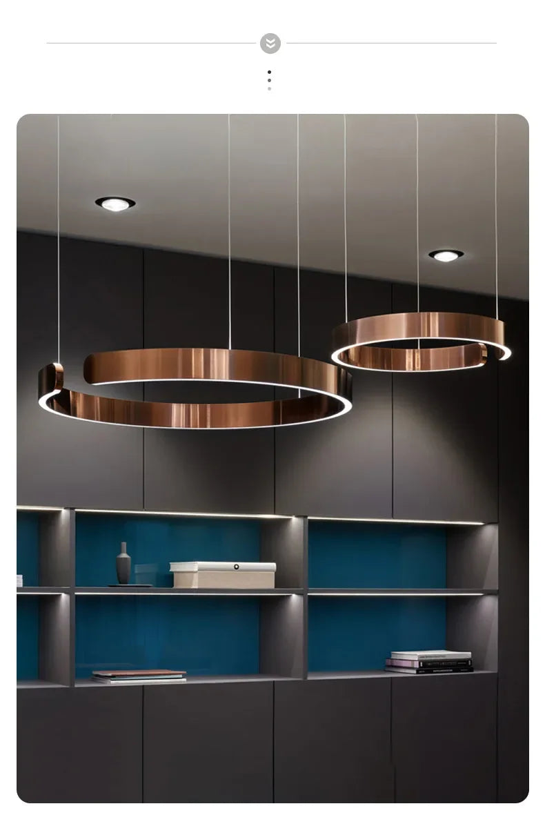 Nordic LED Ring Pendant Light – Modern Minimalist Statement Chandelier