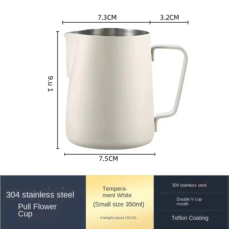 Homilly Stainless Steel Milk Frothing Pitcher with Measurement Scale – 350ml / 600ml