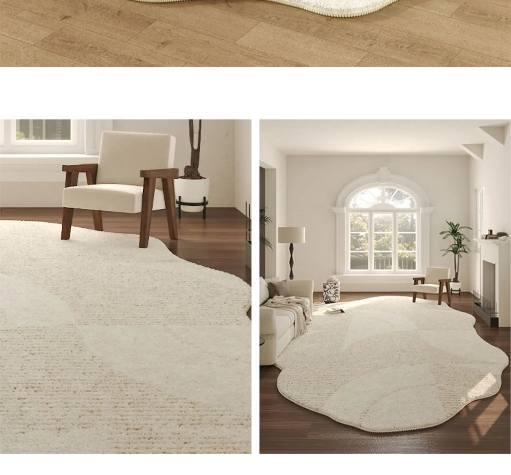 Organic Cloud Plush Area Rug – Ultra-Soft Asymmetrical Floor Mat