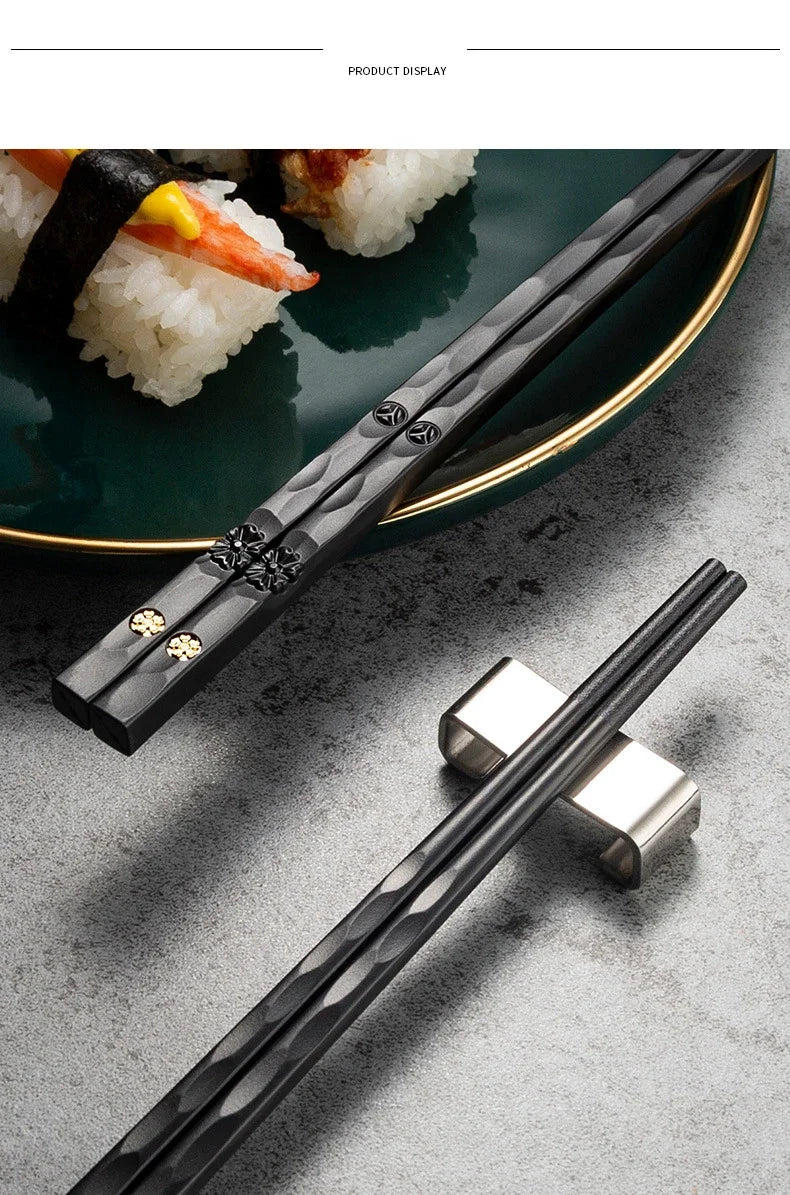 Premium Japanese-Style Chopsticks (5-Pair Set) – Reusable & Non-Slip for Authentic Dining