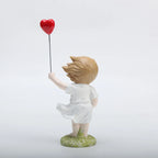 Heart Balloon Girl Sculpture – Modern Art Resin Statue Inspired Décor