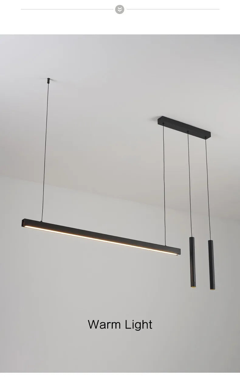 Nordic Linear LED Pendant Light – Ultra-Slim Modern Island Chandelier
