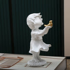 Heart Balloon Girl Sculpture – Modern Art Resin Statue Inspired Décor