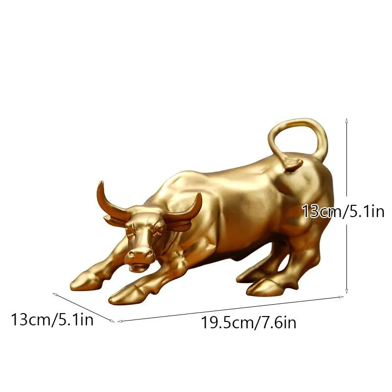 Wall Street Bull Resin Statue – Feng Shui Wealth & Fortune Desk Ornament