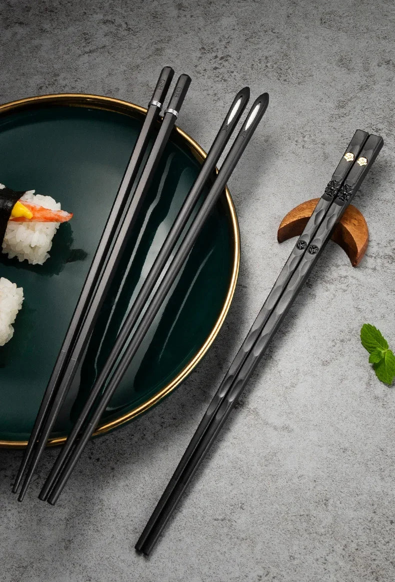 Premium Japanese-Style Chopsticks (5-Pair Set) – Reusable & Non-Slip for Authentic Dining