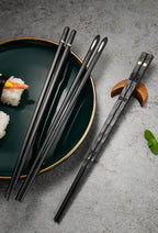 Premium Japanese-Style Chopsticks (5-Pair Set) – Reusable & Non-Slip for Authentic Dining
