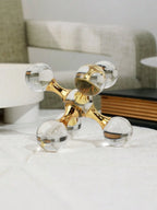 Crystal Geometric Molecular Candle Holder – Luxury Tabletop Decor & Ambient Lighting