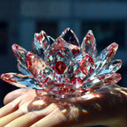 Sparkling Crystal Lotus Flower – Elegant Feng Shui Decor & Paperweight