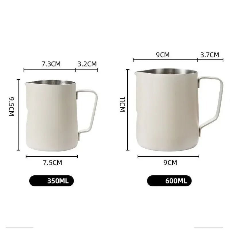 Homilly Stainless Steel Milk Frothing Pitcher with Measurement Scale – 350ml / 600ml