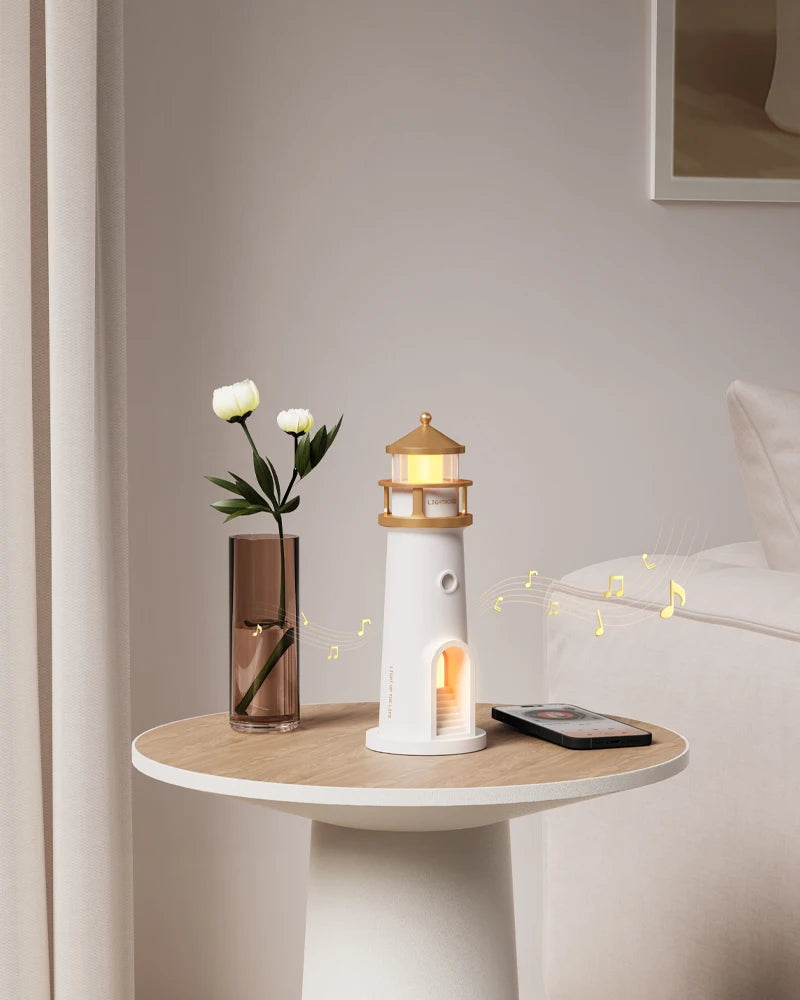 Nordic Lighthouse Moon Projection Lamp - Motion Sensor Ambient Light