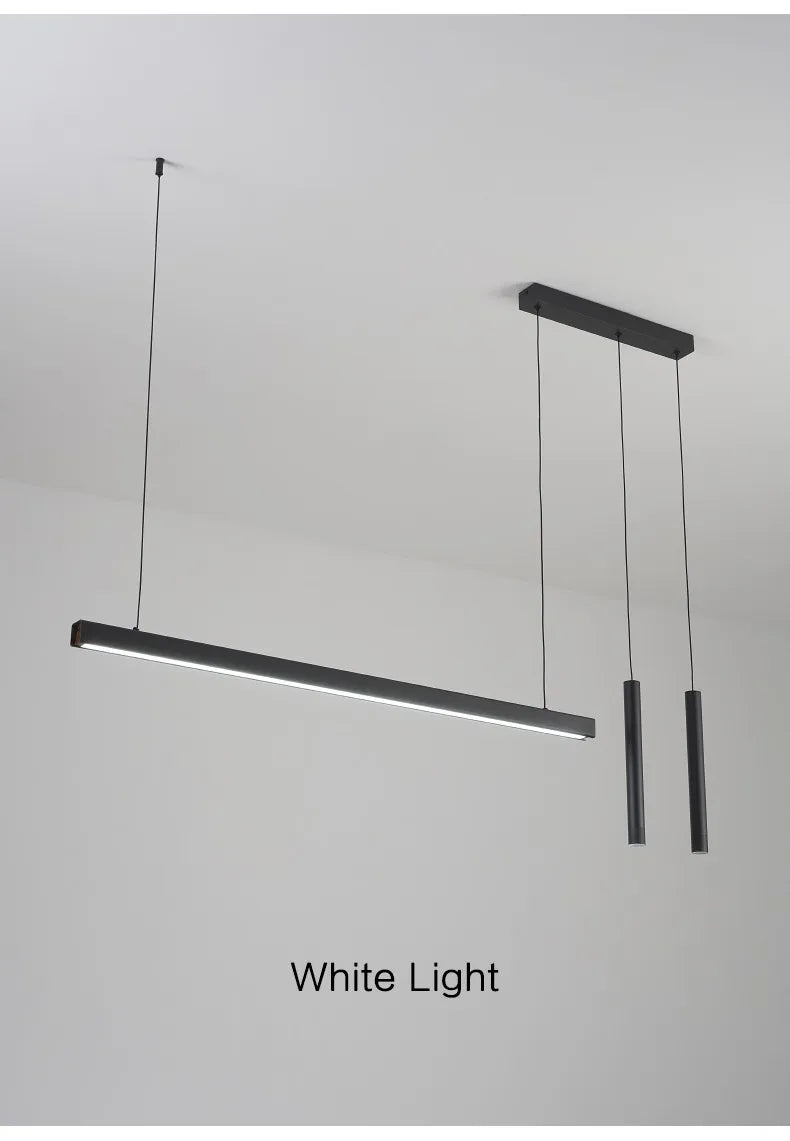 Nordic Linear LED Pendant Light – Ultra-Slim Modern Island Chandelier