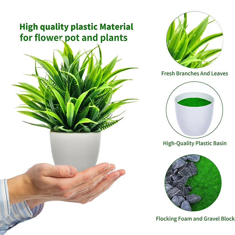 Homilly Mini Artificial Plant in Pot – Decorative Greenery for Home & Office