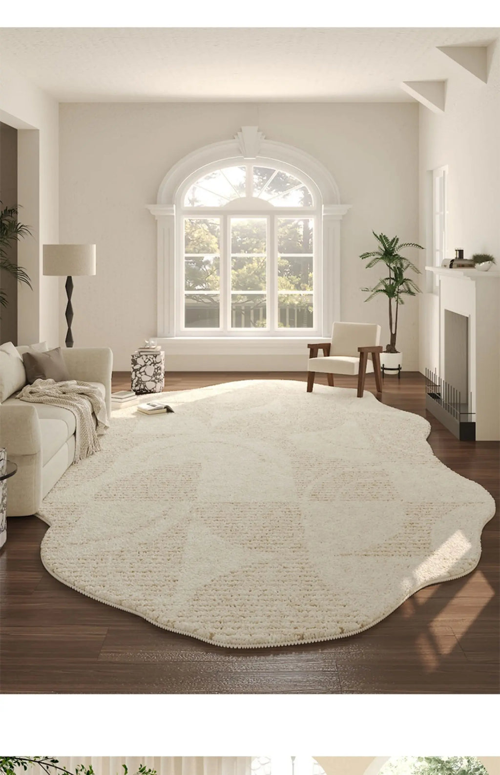 Organic Cloud Plush Area Rug – Ultra-Soft Asymmetrical Floor Mat