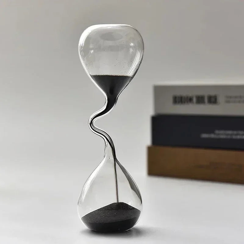 Nordic Curved Glass Hourglass - Minimalist Sand Timer