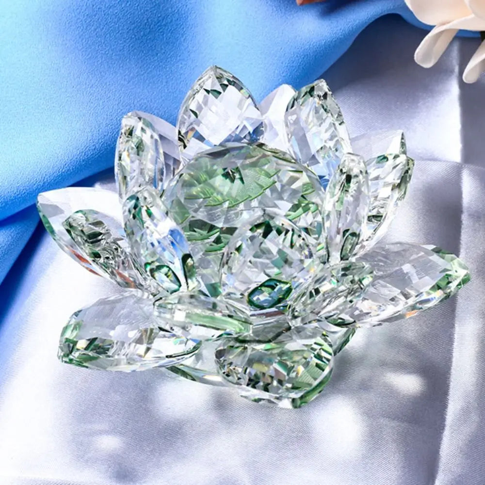 Sparkling Crystal Lotus Flower – Elegant Feng Shui Decor & Paperweight