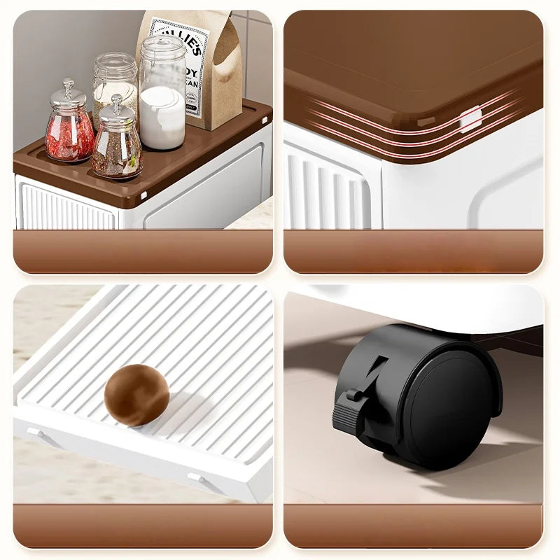 Slim Rolling Storage Cabinet 20cm Wide – Space-Saving Organizer with 2–6 Tiers