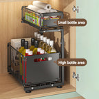 2-Tier Pull-Out Cabinet Organizer – Adjustable Under Sink Storage Rack