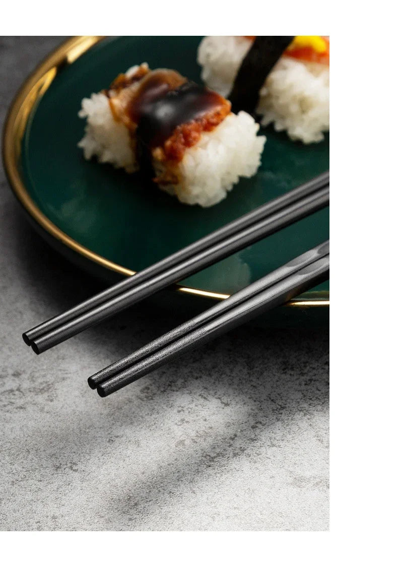 Premium Japanese-Style Chopsticks (5-Pair Set) – Reusable & Non-Slip for Authentic Dining