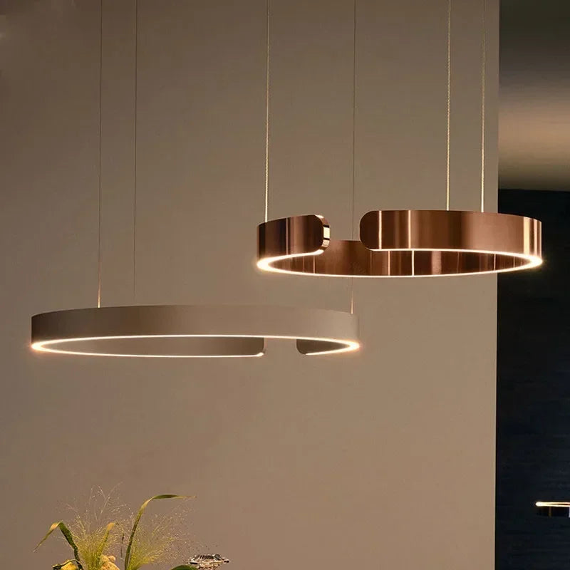 Nordic LED Ring Pendant Light – Modern Minimalist Statement Chandelier