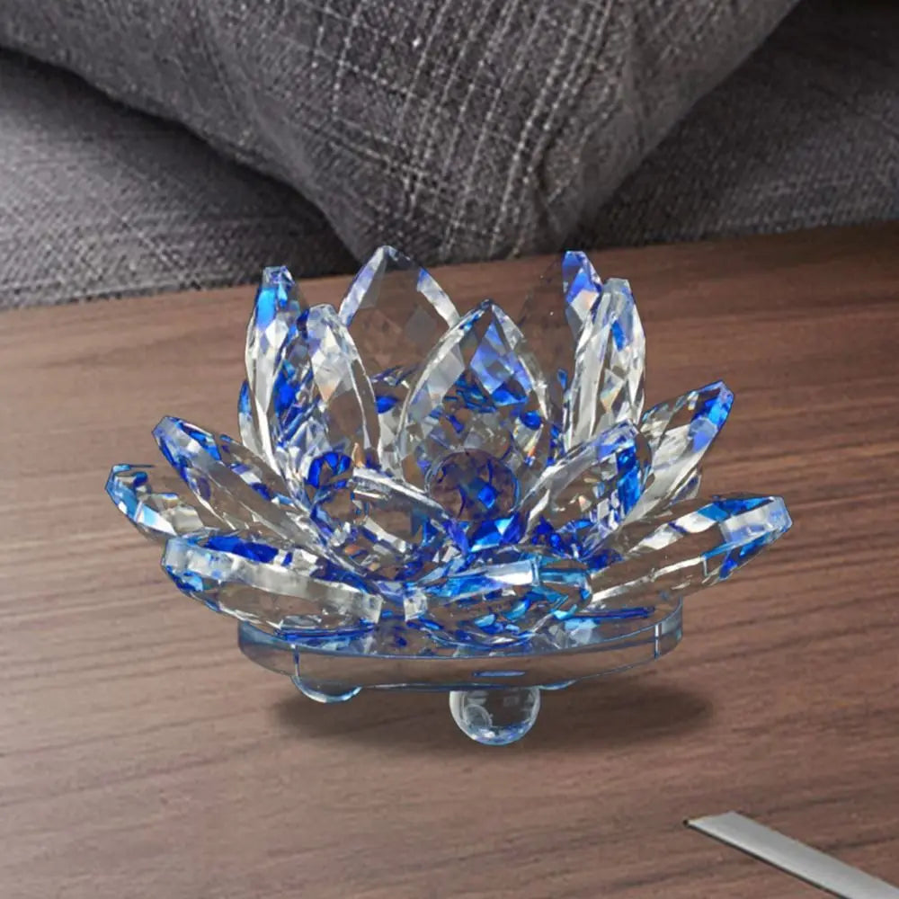 Sparkling Crystal Lotus Flower – Elegant Feng Shui Decor & Paperweight