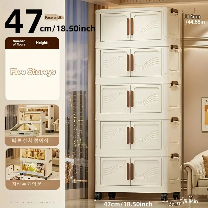 Foldable Storage Box with Clear Door – Large Capacity Organizer for Home Use