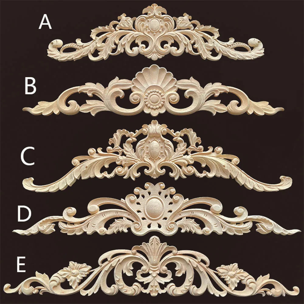 Homilliy Wood Appliques & Onlays – Decorative Floral Carvings for Furniture & Walls