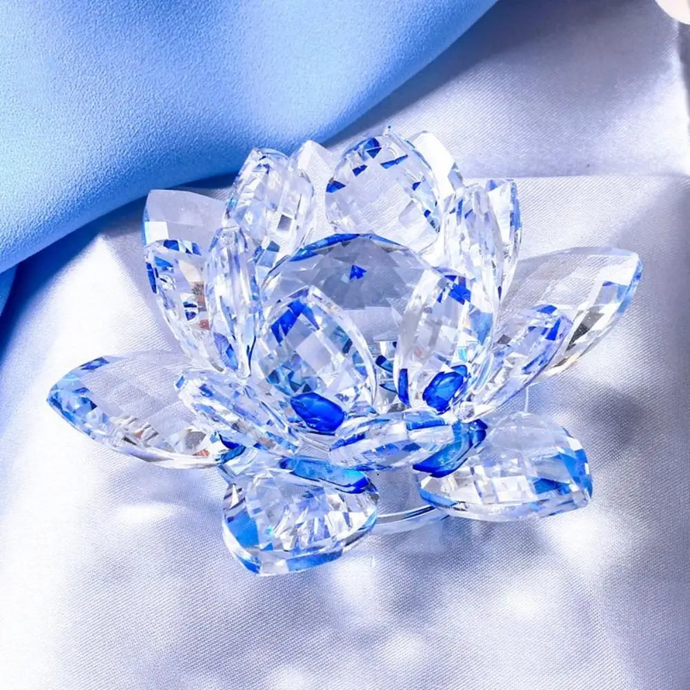 Sparkling Crystal Lotus Flower – Elegant Feng Shui Decor & Paperweight
