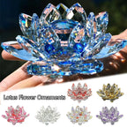 Sparkling Crystal Lotus Flower – Elegant Feng Shui Decor & Paperweight