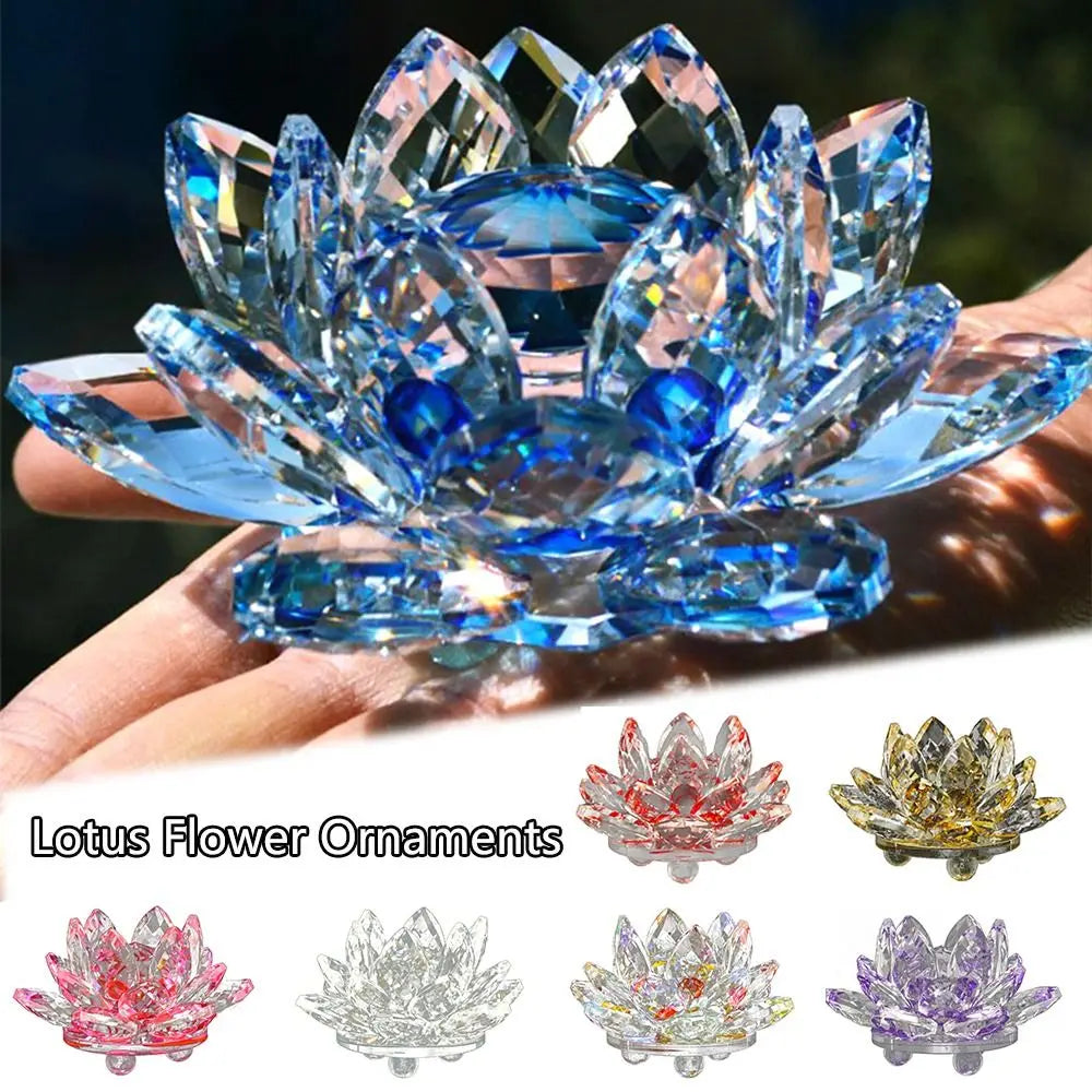 Sparkling Crystal Lotus Flower – Elegant Feng Shui Decor & Paperweight