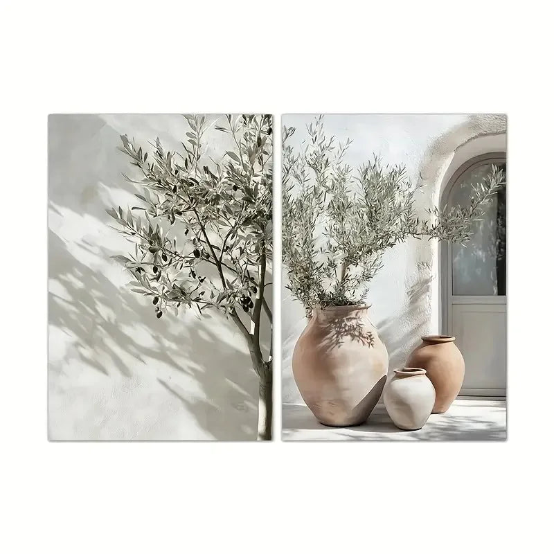 Mediterranean Olive Tree Canvas Art Print – Botanical Antique Wall Art for Living Room, Bedroom & Kitchen