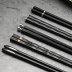 Premium Japanese-Style Chopsticks (5-Pair Set) – Reusable & Non-Slip for Authentic Dining