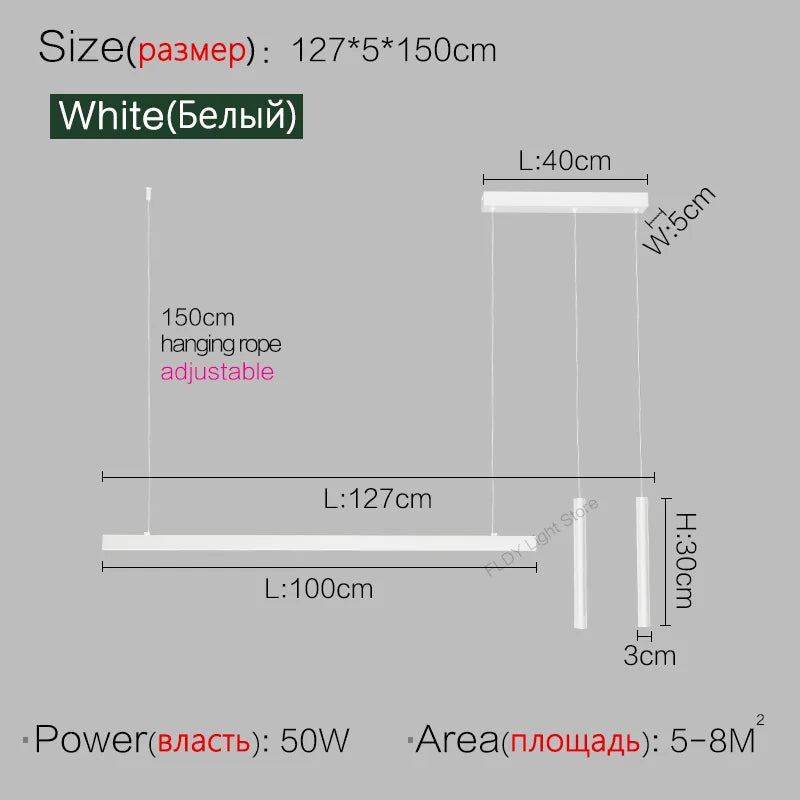 Nordic Linear LED Pendant Light – Ultra-Slim Modern Island Chandelier