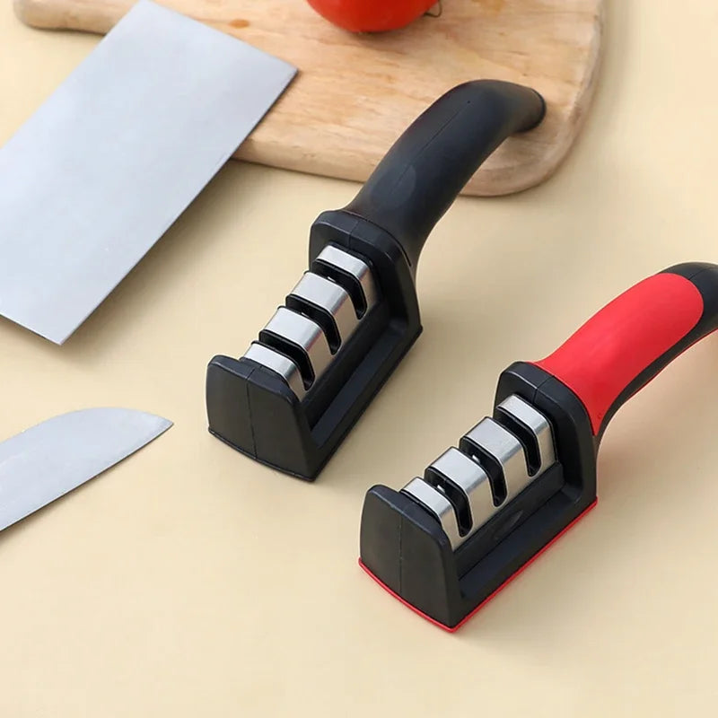 3-Stage Knife Sharpener – Quick Sharpening Tool with Anti-Slip Base