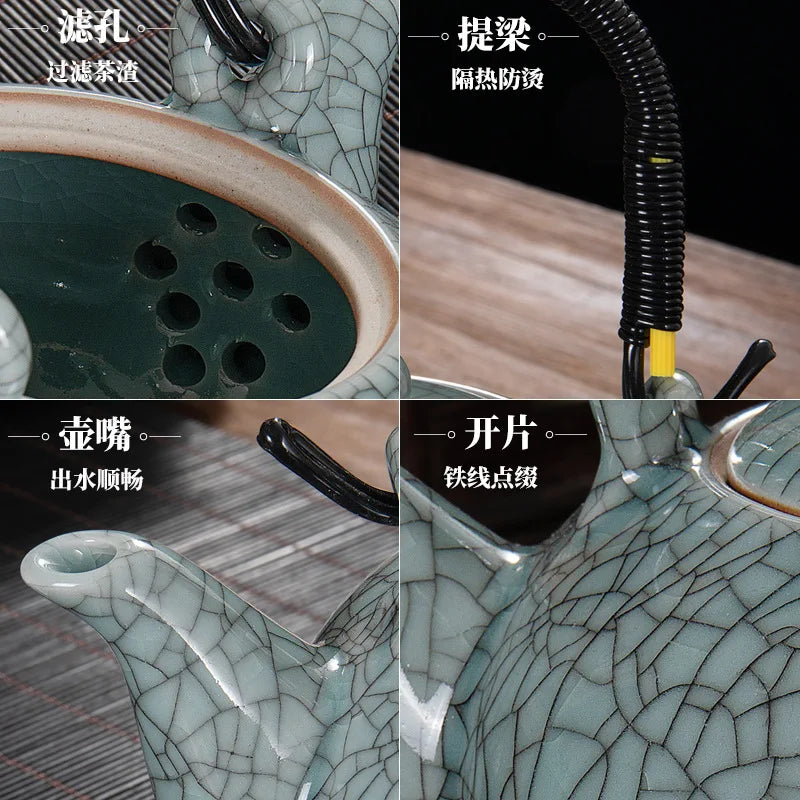 Homilly Crackle Glaze Kung Fu Tea Set with Premium Gift Box