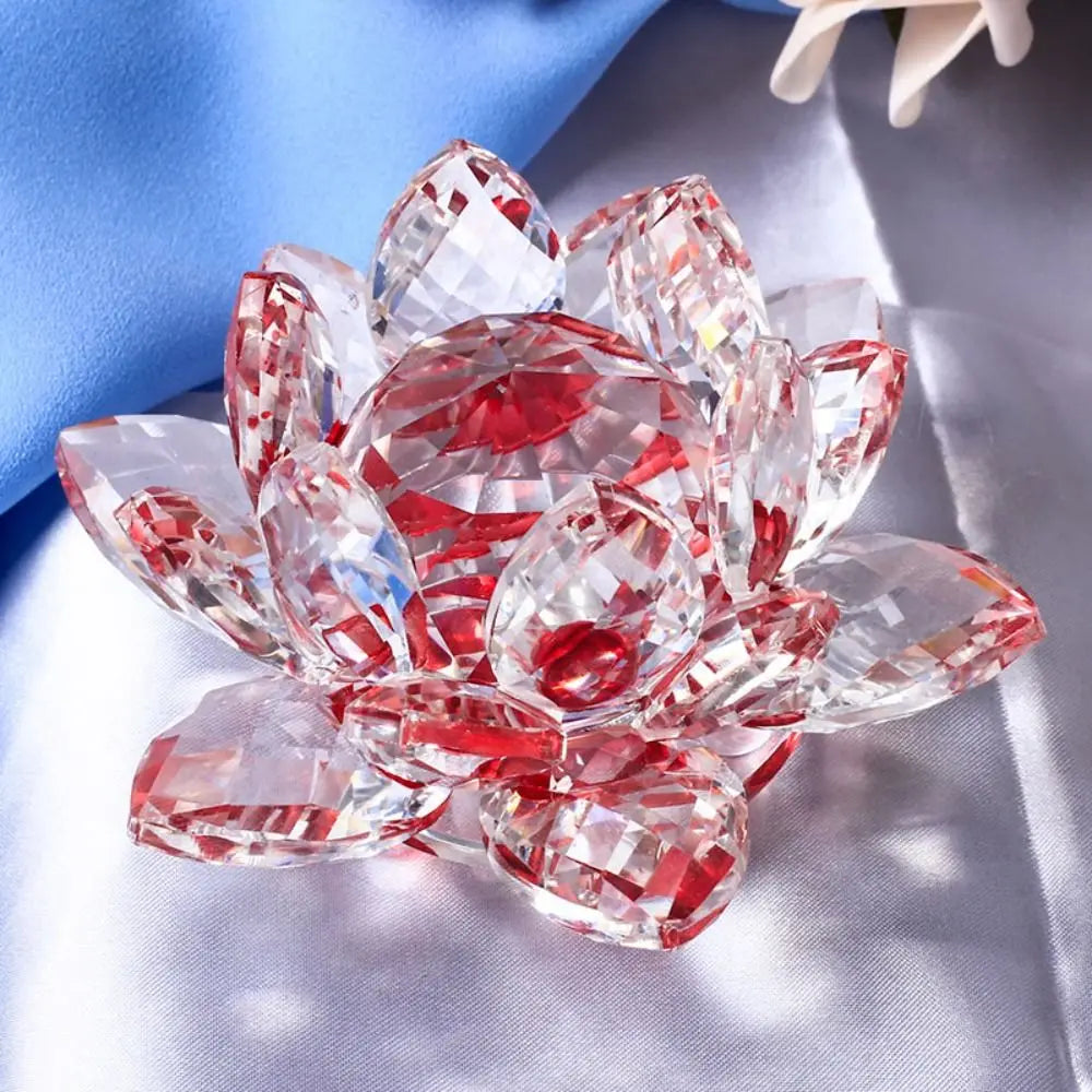 Sparkling Crystal Lotus Flower – Elegant Feng Shui Decor & Paperweight