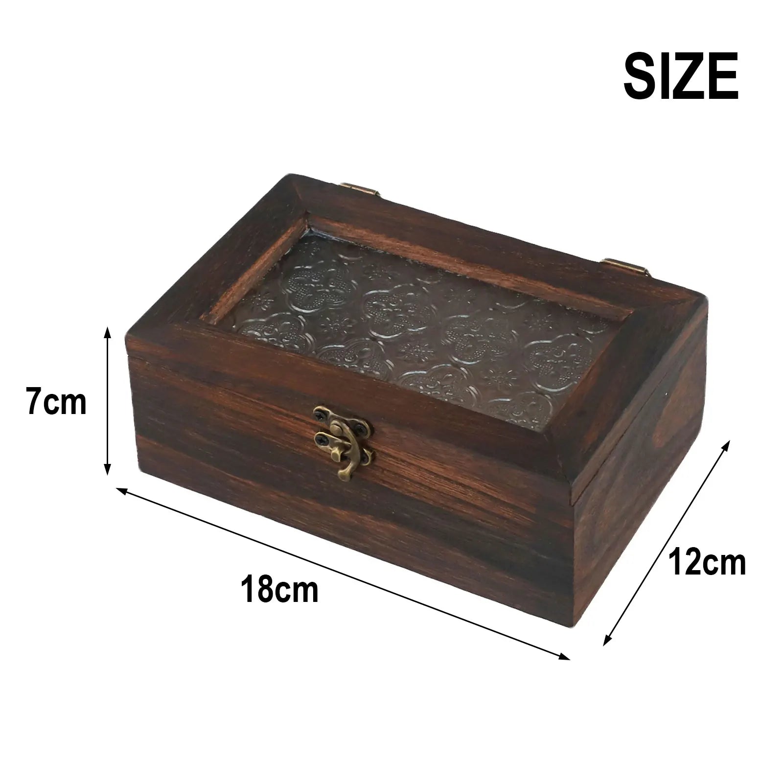 Homilly Vintage Wooden Storage Box – Nordic Glass Lid Organizer