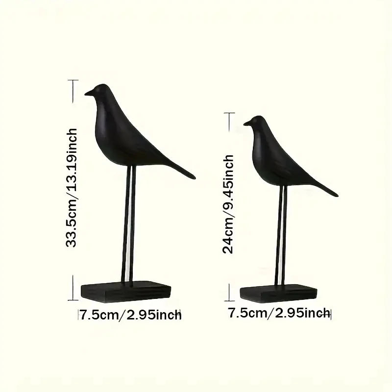 Nordic Resin Bird Statue – Modern Decorative Sculpture for Home & Office Desktop