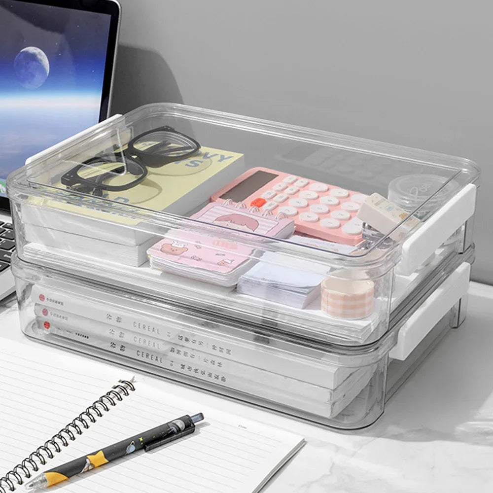 Clear Acrylic A4 Document Organizer Box – Dustproof Desktop Storage Solution