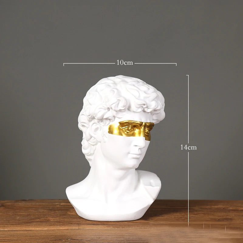 David Head Resin Bust Sculpture – Modern European Abstract Home Décor
