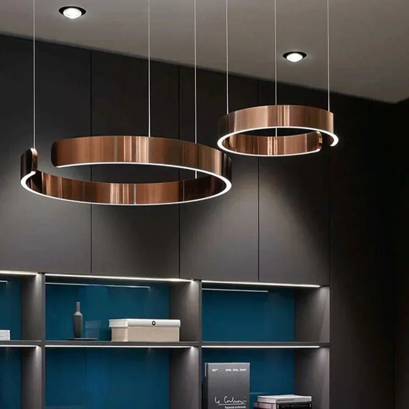 Nordic LED Ring Pendant Light – Modern Minimalist Statement Chandelier